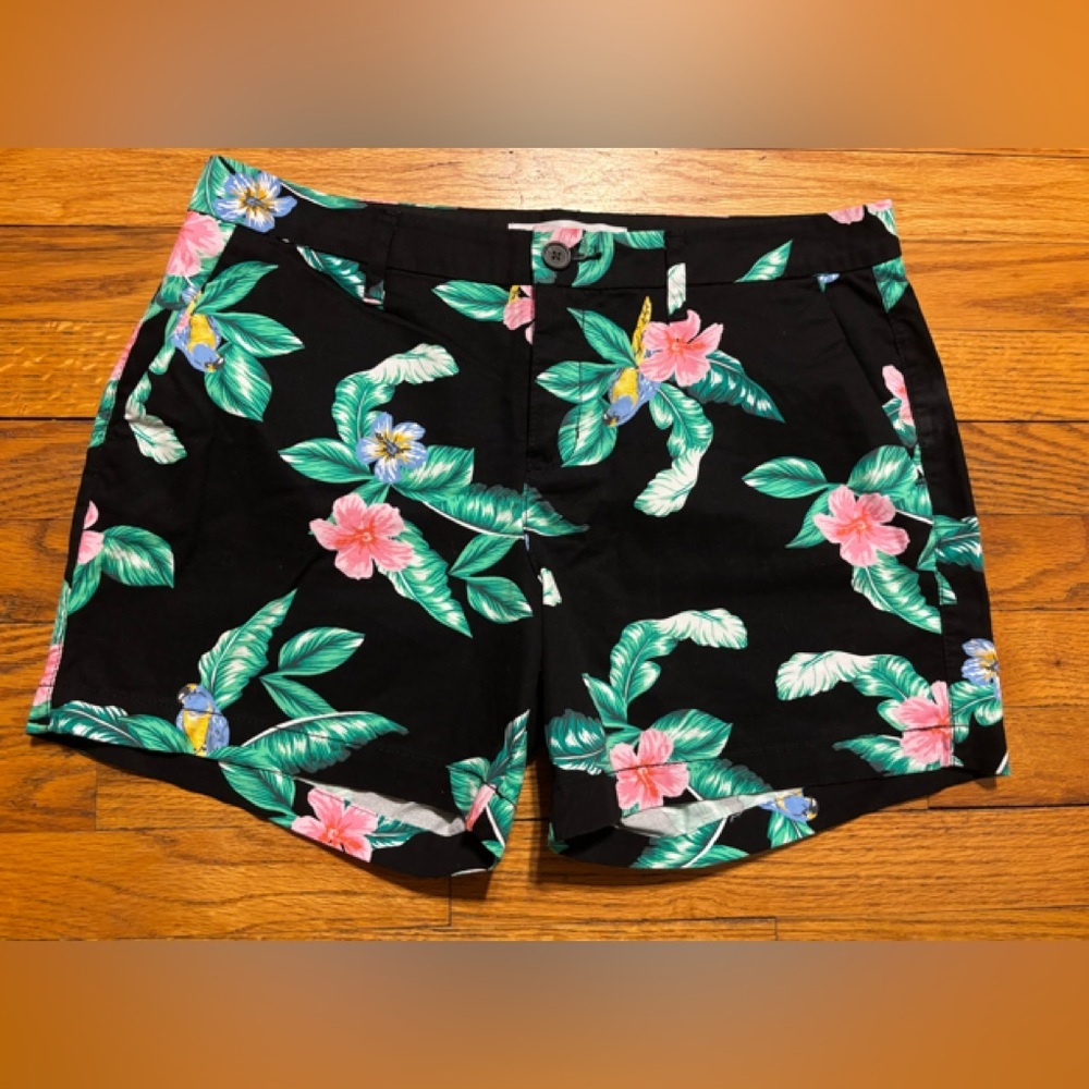 Old Navy Black Tropical Floral Women’s Jean Shorts